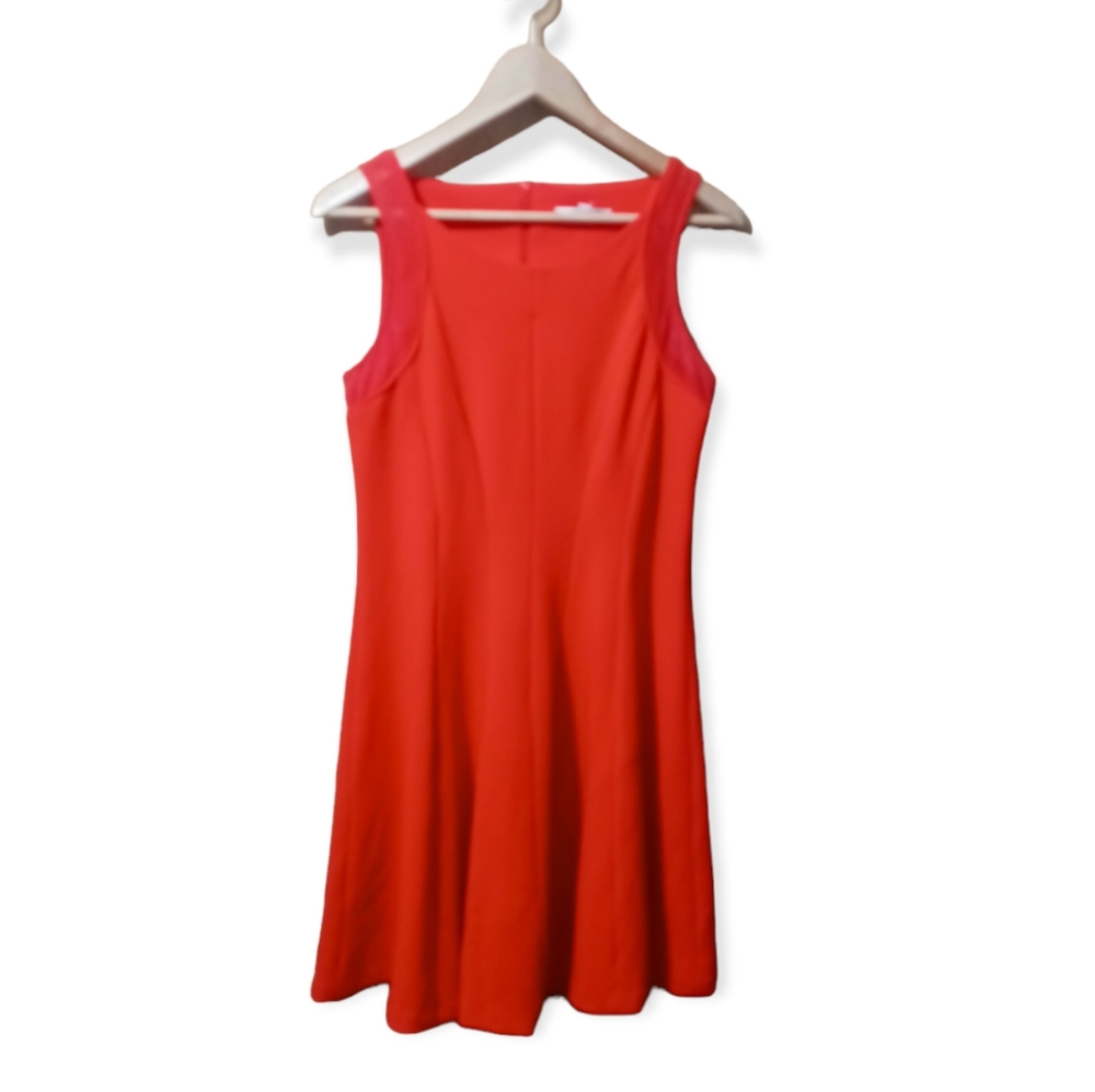 SANDRA DARREN Fit and Flare Mesh Dress